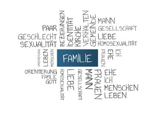 Fototapeta na wymiar FAMILIE - Bilder mit Wörtern aus dem Bereich Homosexualität, Wort, Bild, Illustration