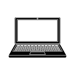 laptop computer icon over white background vector illustration