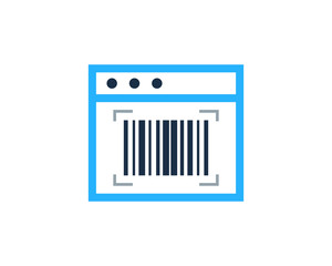 Web Barcode Icon Logo Design Element
