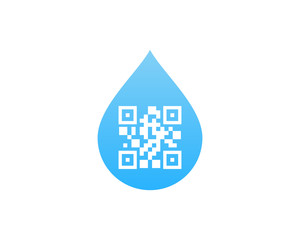 Water Barcode Icon Logo Design Element
