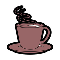 coffee mug icon over white background colorful design vector illustration