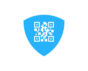 Shield Barcode Icon Logo Design Element