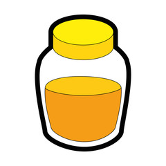 honey bottle icon over white background colorful design vector illustration