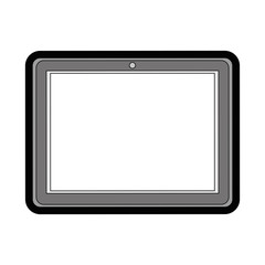 tablet device icon over white background colorful design vector illustration