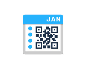 Calendar Barcode Icon Logo Design Element