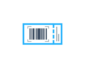 Barcode Ticket Icon Logo Design Element