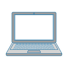 laptop computer icon over white background colorful design vector illustration