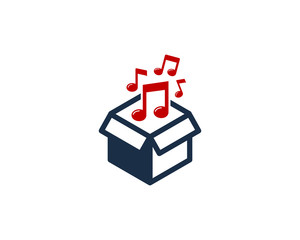 Box Music Icon Logo Design Element