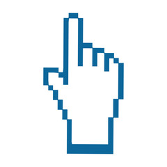 hand cursor icon over white background colorful design vector illustration
