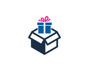 Box Gift Icon Logo Design Element