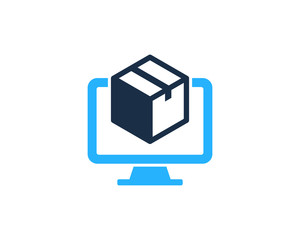 Computer Box Icon Logo Design Element
