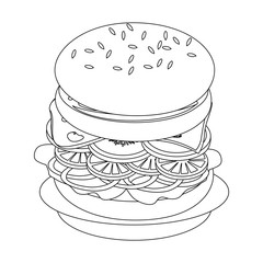 dish with hamburger icon over white background vector illustration