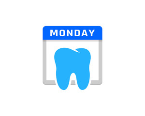 Dental Calendar Icon Logo Design Element