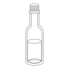 sauce bottle icon over white background vector illustration