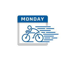 Bike Calendar Icon Logo Design Element