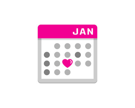 Romantic Calendar Icon Logo Design Element