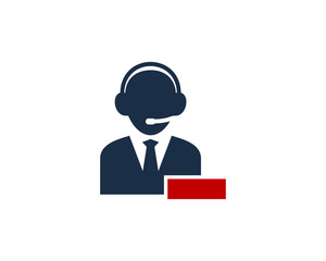 Call Center Icon Logo Design Element