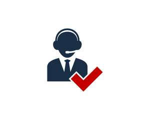 Call Center Icon Logo Design Element