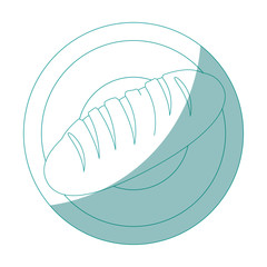 dish with bread icon over white background vector illustration