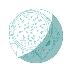 dish with hamburger icon over white background vector illustration