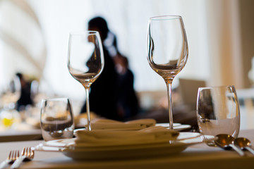 dish spoon fork on table at restaurant