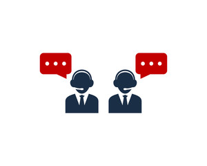 Call Center Icon Logo Design Element
