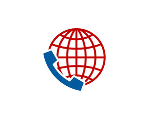 International Call Icon Logo Design Element