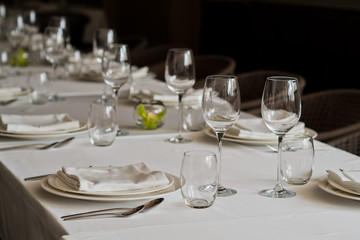 dish spoon fork on table at restaurant