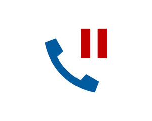 Pause Call Icon Logo Design Element