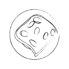 dish with food icon over white background vector illustration