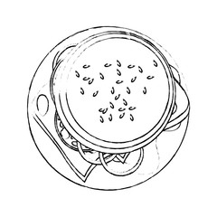 hamburger icon over white background vector illustration