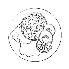 dish with food icon over white background vector illustration