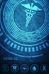 2d illustration caduceus medical symbol
