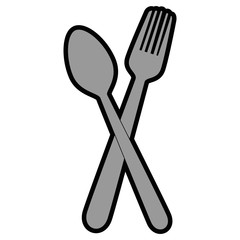 spoon and fork icon over white background vector illustration