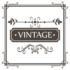 Vintage sign with beautiful borders and frame over white background vector illustration