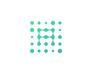 Dot Letter Square Shape Icon Logo Design Element