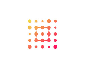 Dot Letter Square Shape Icon Logo Design Element