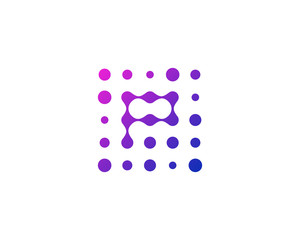 Dot Letter Square Shape Icon Logo Design Element