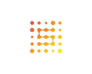 Dot Letter Square Shape Icon Logo Design Element