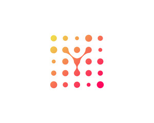 Dot Letter Square Shape Icon Logo Design Element