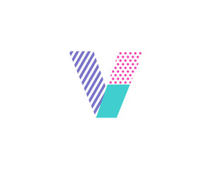 Obraz premium Geometric Abstract Shape Letter Icon Logo Design Element