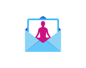 Yoga Mail Icon Logo Design Element