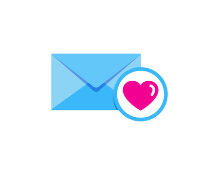 Love Mail Icon Logo Design Element