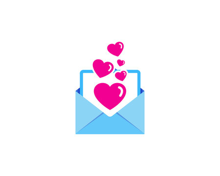 Mail Love Icon Logo Design Element
