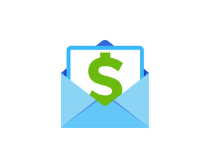 Money Mail Icon Logo Design Element