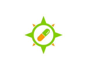 Compass Medicine Icon Logo Design Element