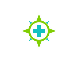 Medicine Compass Icon Logo Design Element