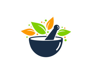 Herbal Medicine Icon Logo Design Element