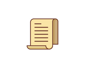 Paper Scroll Icon Logo Design Element