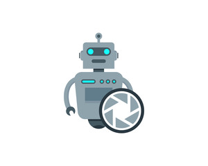 Robot Camera Icon Logo Design Element